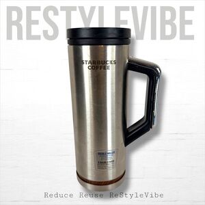 STARBUCKS COFFEE 2009 Travel Stainless Mug Handle Size 16OZ Hot/Cold Thermal
